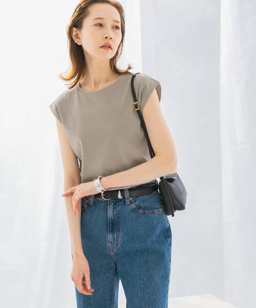 URBAN RESEARCH ROSSO WOMEN(アーバンリサーチ ロッソ)の「汗染防止フレンチリブTシャツ(Tシャツ/カットソー・レディース・オフホワイト/チャコールグレー/ブルー系その他/ベージュ系その他・FREE)」の14枚目の写真