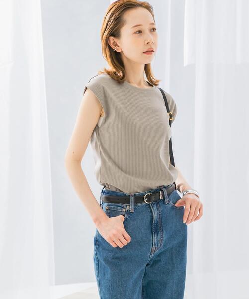 URBAN RESEARCH ROSSO WOMEN(アーバンリサーチ ロッソ)の「汗染防止フレンチリブTシャツ(Tシャツ/カットソー・レディース・オフホワイト/チャコールグレー/ブルー系その他/ベージュ系その他・FREE)」の15枚目の写真