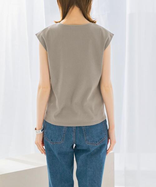 URBAN RESEARCH ROSSO WOMEN（アーバンリサーチ　ロッソ）の「汗染防止フレンチリブTシャツ（Tシャツ/カットソー・レディース・オフホワイト/チャコールグレー/ブルー系その他/ベージュ系その他・FREE）」の10枚目の写真