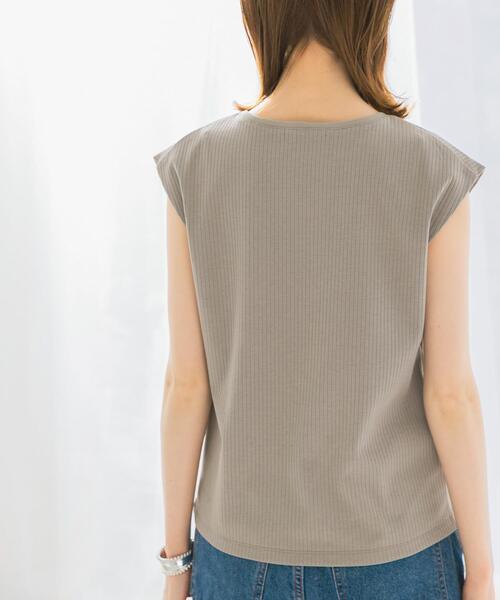 URBAN RESEARCH ROSSO WOMEN（アーバンリサーチ　ロッソ）の「汗染防止フレンチリブTシャツ（Tシャツ/カットソー・レディース・オフホワイト/チャコールグレー/ブルー系その他/ベージュ系その他・FREE）」の12枚目の写真