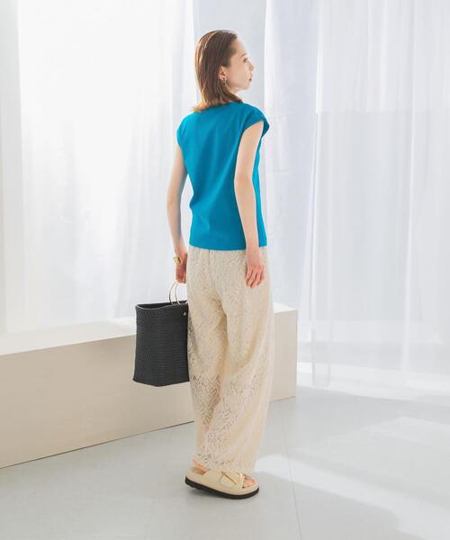 URBAN RESEARCH ROSSO WOMEN（アーバンリサーチ　ロッソ）の「汗染防止フレンチリブTシャツ（Tシャツ/カットソー・レディース・オフホワイト/チャコールグレー/ブルー系その他/ベージュ系その他・FREE）」の19枚目の写真