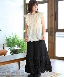 petit main LIEN（プティマインリアン）の「【親子リンク】レースフリルスカート（スカート）」