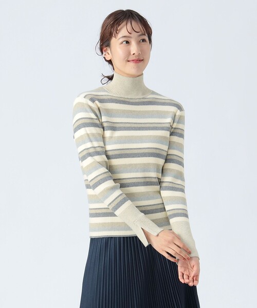セール】マルチ ボーダー タートルニット（ニット/セーター）｜BEAMS