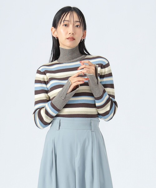BEAMS HEART（ビームスハート）の「マルチ ボーダー タートルニット 