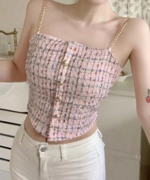 Mejoul | チェーンショルダーツイードキャミソール(キャミソール)