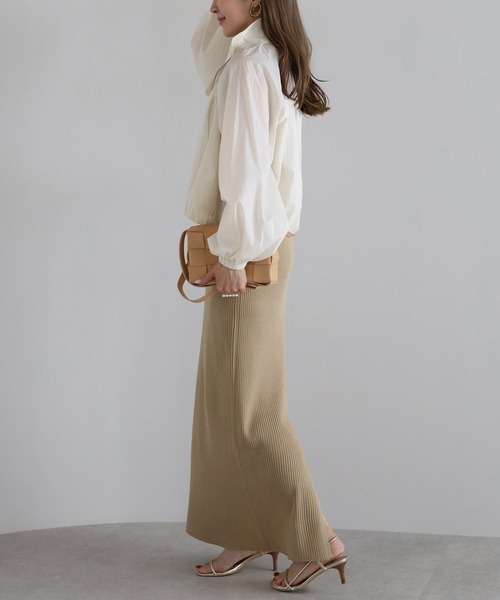 Bonjour Sagan（ボンジュールサガン）の「【撥水・UVカット】ショート丈シアーボリュームブルゾン（ブルゾン・レディース・アイボリー/チャコールグレー・FREE）」の8枚目の写真