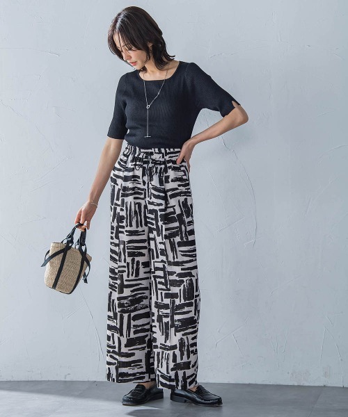 LAUTREAMONT（ロートレアモン）の「ペーパーヤーンリブニット≪手洗い可能≫（ニット/セーター・レディース・ブラック/ベージュ・9号）」の16枚目の写真