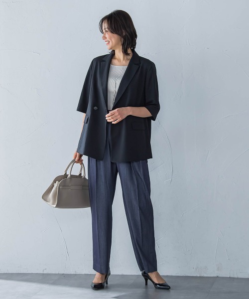 LAUTREAMONT（ロートレアモン）の「ペーパーヤーンリブニット≪手洗い可能≫（ニット/セーター・レディース・ブラック/ベージュ・9号）」の4枚目の写真