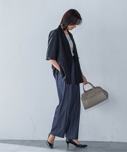 LAUTREAMONT（ロートレアモン）の「ペーパーヤーンリブニット≪手洗い可能≫（ニット/セーター・レディース・ブラック/ベージュ・9号）」の8枚目の写真