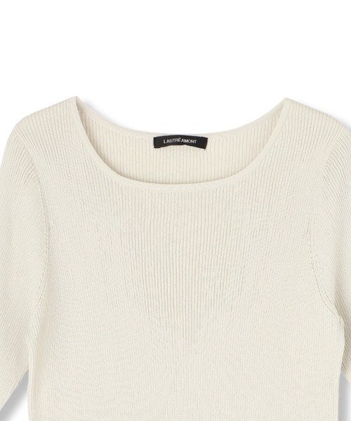 LAUTREAMONT（ロートレアモン）の「ペーパーヤーンリブニット≪手洗い可能≫（ニット/セーター・レディース・ブラック/ベージュ・9号）」の12枚目の写真