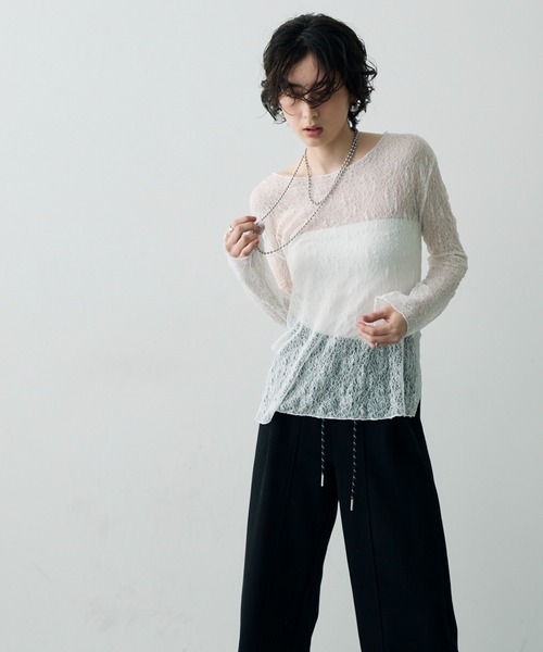 Trish(トリッシュ)の「チュールレースプルオーバー(Tシャツ/カットソー・レディース・ホワイト/レッド/ブラック・FREE)」の10枚目の写真