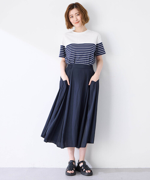 Petit Honfleur（プチオンフルール）の「フレアスカート（スカート・レディース・イエロー/ブルー/モカ/ネイビー・M/L）」の21枚目の写真