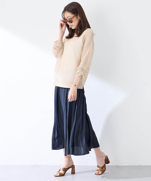 Petit Honfleur（プチオンフルール）の「フレアスカート（スカート・レディース・イエロー/ブルー/モカ/ネイビー・M/L）」の19枚目の写真