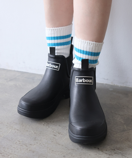 Barbour（バブアー）の「【BARBOUR/バブアー】nimbus chelsea welly：ショートブーツ（ブーツ・レディース・ブラック/アイボリー・22cm/23cm/24cm/25cm）」の2枚目の写真