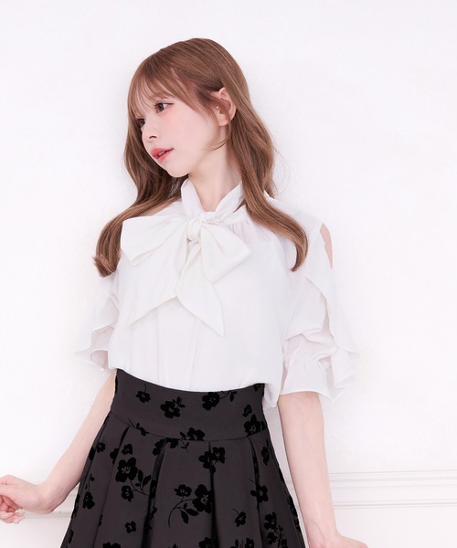 Myu ジグザグフリル2way ブラウス　フリル付きトップス 肩開きフリル2wayブラウス（シャツ/ブラウス）｜apres jour