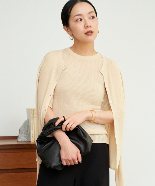 セール】《追加》whisper rib sheer プルオーバー（ニット
