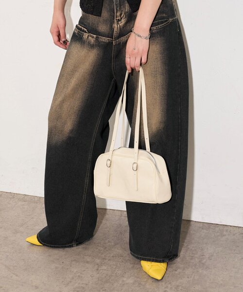 WHO'S WHO gallery(フーズフーギャラリー)の「ミニショルダーボストンバッグ(ショルダーバッグ・レディース・ブラック/オフホワイト/グリーン・FREE)」の7枚目の写真