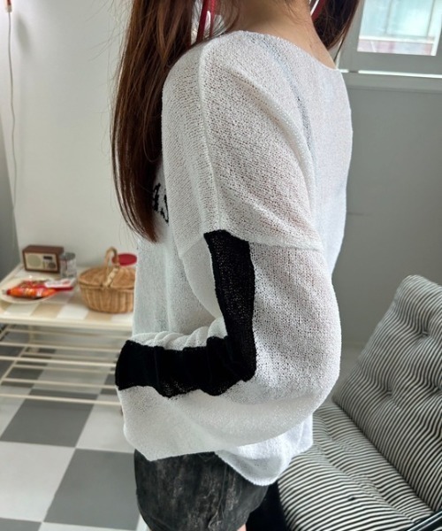 ipugo(イプゴ)の「ipugo/イプゴ ロゴサマー長袖ニット 秋物 秋服 2026年秋冬(Tシャツ/カットソー・レディース・ピンク・FREE)」の11枚目の写真