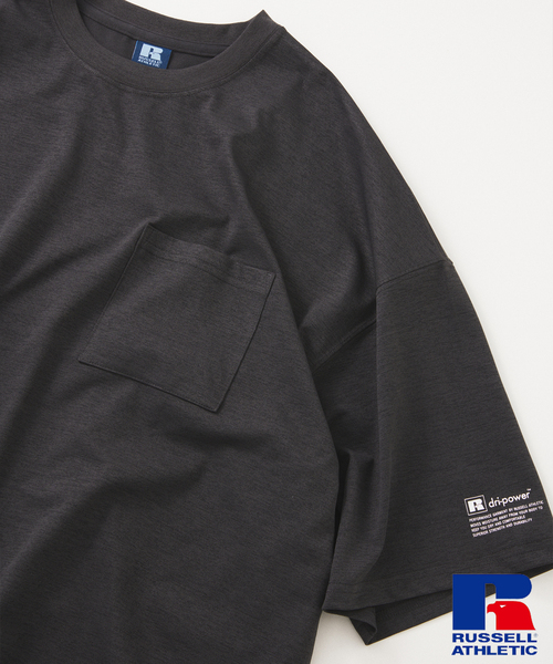 Russell Athletic（ラッセルアスレティック）の「吸水速乾 RUSSELL ATHLETIC 別注 Dri-Power(R) BIG Tシャツ（Tシャツ/カットソー・メンズ・チャコールグレー/ライトブルー/ブラック/ホワイト・SMALL/MEDIUM/LARGE）」の4枚目の写真