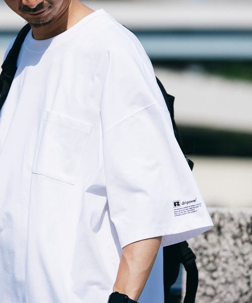 Russell Athletic（ラッセルアスレティック）の「吸水速乾 RUSSELL ATHLETIC 別注 Dri-Power(R) BIG Tシャツ（Tシャツ/カットソー・メンズ・チャコールグレー/ライトブルー/ブラック/ホワイト・SMALL/MEDIUM/LARGE）」の18枚目の写真