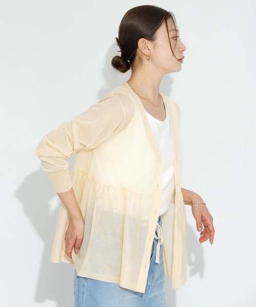 ペプラムシアーニットカーディガン Sonny Label｜シアーペプラムニットカーディガン | Rakuten