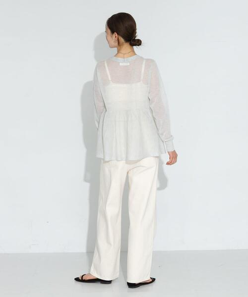 URBAN RESEARCH Sonny Label（アーバンリサーチサニーレーベル）の「シアーペプラムニットカーディガン（カーディガン/ボレロ・レディース・ライトグレー/ブラック/イエロー系その他・FREE）」の8枚目の写真