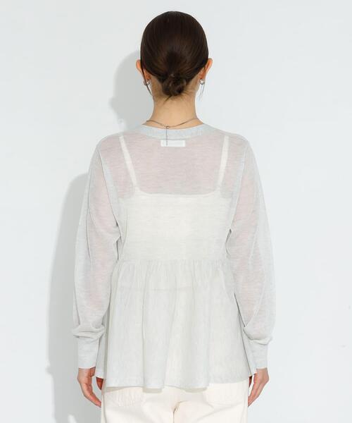 URBAN RESEARCH Sonny Label（アーバンリサーチサニーレーベル）の「シアーペプラムニットカーディガン（カーディガン/ボレロ・レディース・ライトグレー/ブラック/イエロー系その他・FREE）」の11枚目の写真