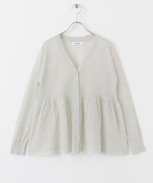 URBAN RESEARCH Sonny Label（アーバンリサーチサニーレーベル）の「シアーペプラムニットカーディガン（カーディガン/ボレロ・レディース・ライトグレー/ブラック/イエロー系その他・FREE）」の12枚目の写真