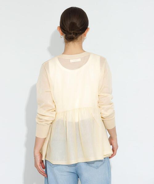 URBAN RESEARCH Sonny Label（アーバンリサーチサニーレーベル）の「シアーペプラムニットカーディガン（カーディガン/ボレロ・レディース・ライトグレー/ブラック/イエロー系その他・FREE）」の20枚目の写真