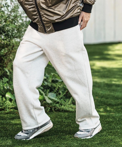 mp13786- Lining Boa Sweat Wide Straight Pants ワイドストレート