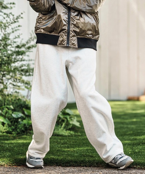 mp13786- Lining Boa Sweat Wide Straight Pants ワイドストレート