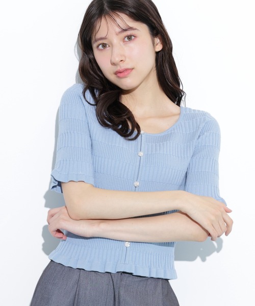 JILL by JILL STUART(ジルバイジルスチュアート)の「◇前後2way変形リブニット(ニット/セーター・レディース・ブルー/ホワイト/レッド・FREE)」の2枚目の写真