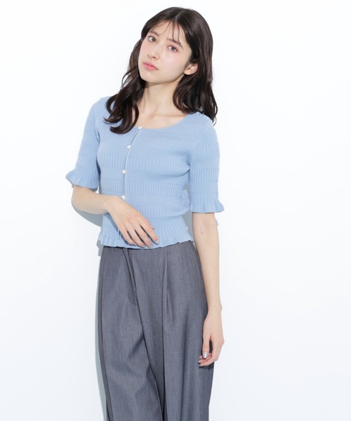 JILL by JILL STUART(ジルバイジルスチュアート)の「◇前後2way変形リブニット(ニット/セーター・レディース・ブルー/ホワイト/レッド・FREE)」の7枚目の写真