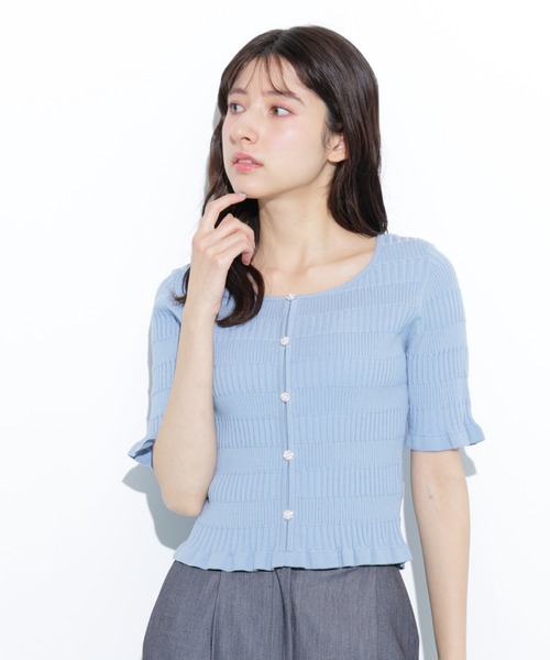 JILL by JILL STUART(ジルバイジルスチュアート)の「◇前後2way変形リブニット(ニット/セーター・レディース・ブルー/ホワイト/レッド・FREE)」の5枚目の写真