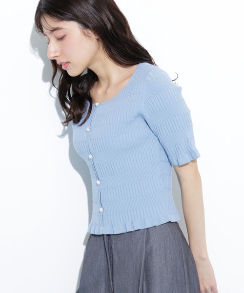 JILL by JILL STUART(ジルバイジルスチュアート)の「◇前後2way変形リブニット(ニット/セーター・レディース・ブルー/ホワイト/レッド・FREE)」の6枚目の写真