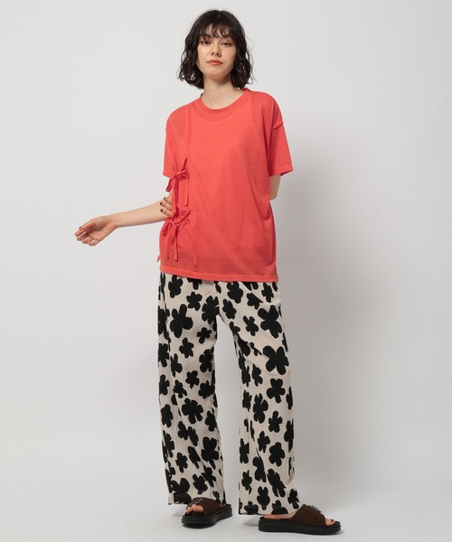 niko and...(ニコアンド)の「シアーリボンアレンジTシャツ(Tシャツ/カットソー・レディース・オフホワイト/ブルー/ブラウン/オレンジ・FREE)」の8枚目の写真