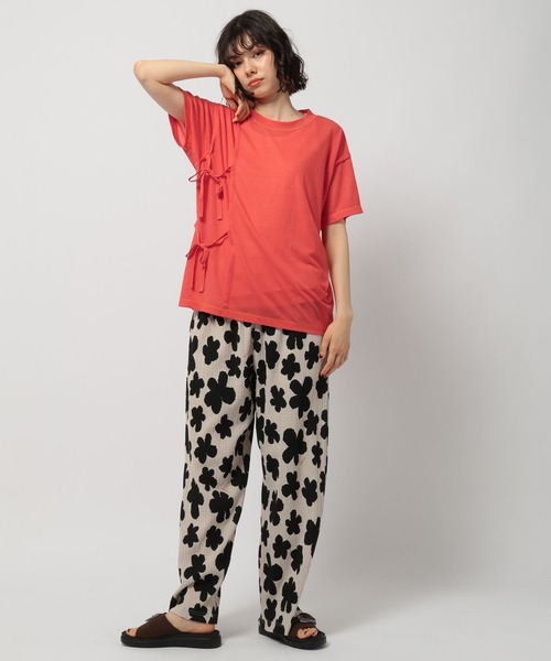 chokoram i c i後ろリボンＴシャツとサンダル セール】シアーリボンアレンジTシャツ（Tシャツ/カットソー
