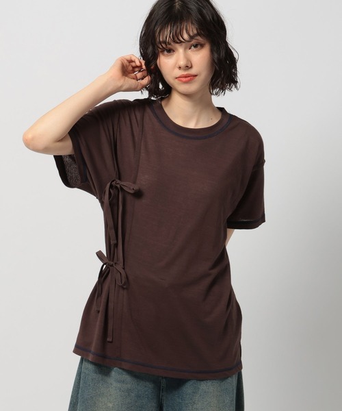 セール】シアーリボンアレンジTシャツ（Tシャツ/カットソー