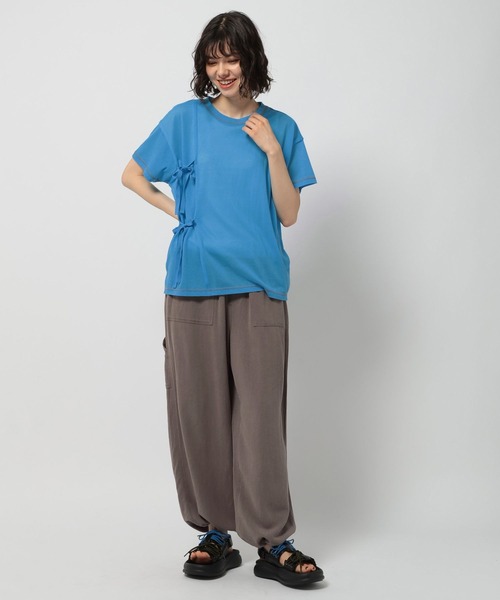 niko and...(ニコアンド)の「シアーリボンアレンジTシャツ(Tシャツ/カットソー・レディース・オフホワイト/ブルー/ブラウン/オレンジ・FREE)」の15枚目の写真