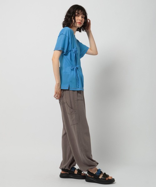 niko and...(ニコアンド)の「シアーリボンアレンジTシャツ(Tシャツ/カットソー・レディース・オフホワイト/ブルー/ブラウン/オレンジ・FREE)」の16枚目の写真