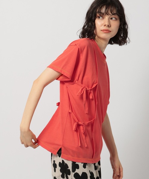 chokoram i c i後ろリボンＴシャツとサンダル セール】シアーリボンアレンジTシャツ（Tシャツ/カットソー