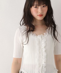 me ホワイト フリルカーディガン me ホワイト フリルカーディガン