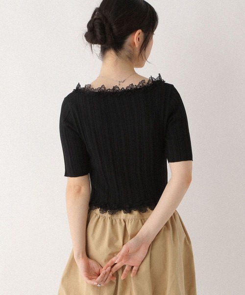 Heather(ヘザー)の「フリルニット半袖カーディガン 575218(カーディガン/ボレロ・レディース・ブラック/オフホワイト/グレー・FREE)」の20枚目の写真