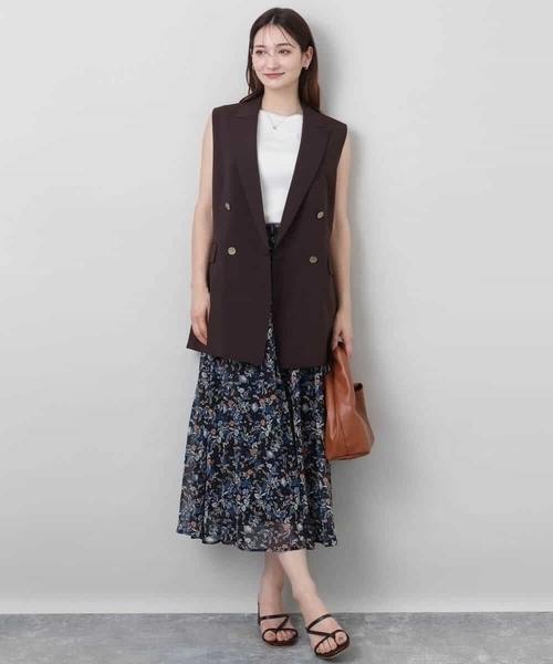 MK MICHEL KLEIN（エムケーミッシェルクラン）の「シルケットフライス ノースリーブカットソー/接触冷感/洗える（Tシャツ/カットソー・レディース・ホワイト/ブラック・38）」の15枚目の写真