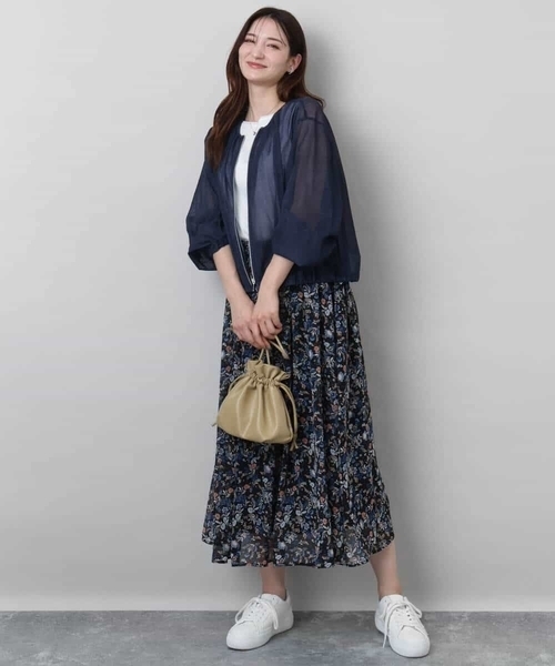 MK MICHEL KLEIN（エムケーミッシェルクラン）の「シルケットフライス ノースリーブカットソー/接触冷感/洗える（Tシャツ/カットソー・レディース・ホワイト/ブラック・38）」の18枚目の写真