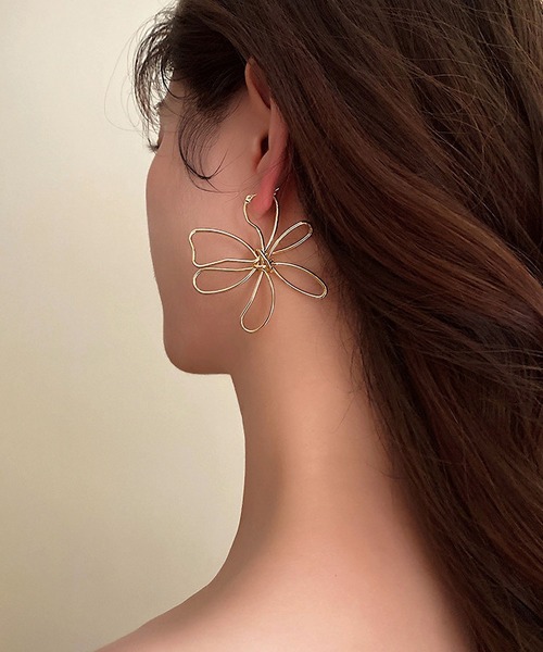 【WING BLING】[14K post] Loa Onetouch ピアス WING BLING】☆14K☆ Rooney Onetouch Ring ピアス