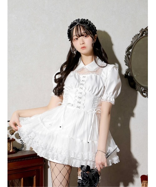 レースアップチュールティアードセットアップ（ワンピース）｜NOEMIE