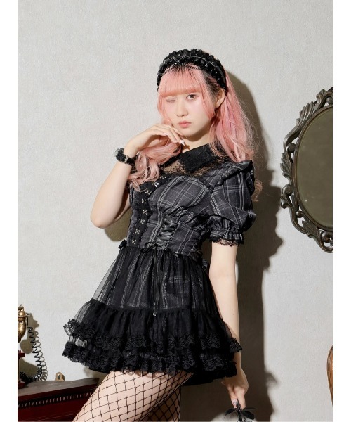 ノエミー　レースアップサスペンダーティアードセットアップ レースアップチュールティアードセットアップ（ワンピース