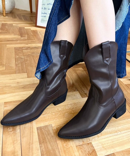 セール】ショートウエスタンブーツ（ブーツ）｜moment+（モーメント