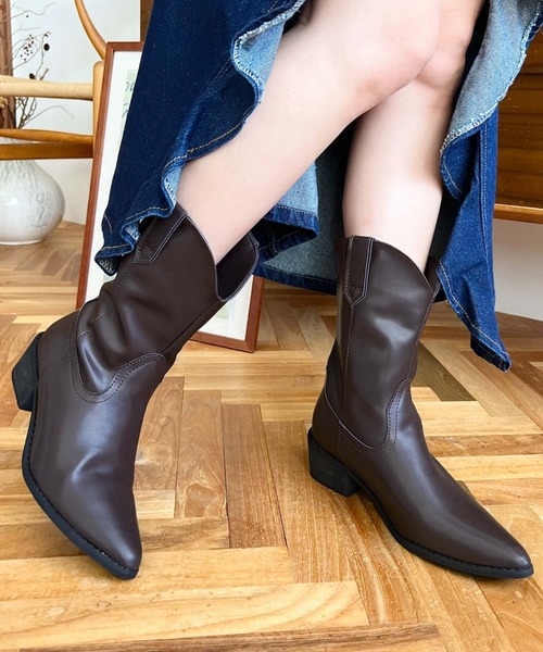 セール】ショートウエスタンブーツ（ブーツ）｜moment+（モーメント